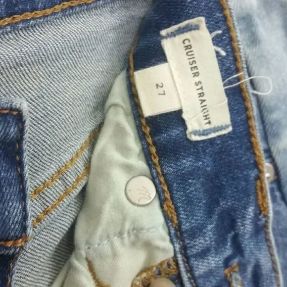 Madewell Cruiser Straight Pieced Jeans Rare Size 27